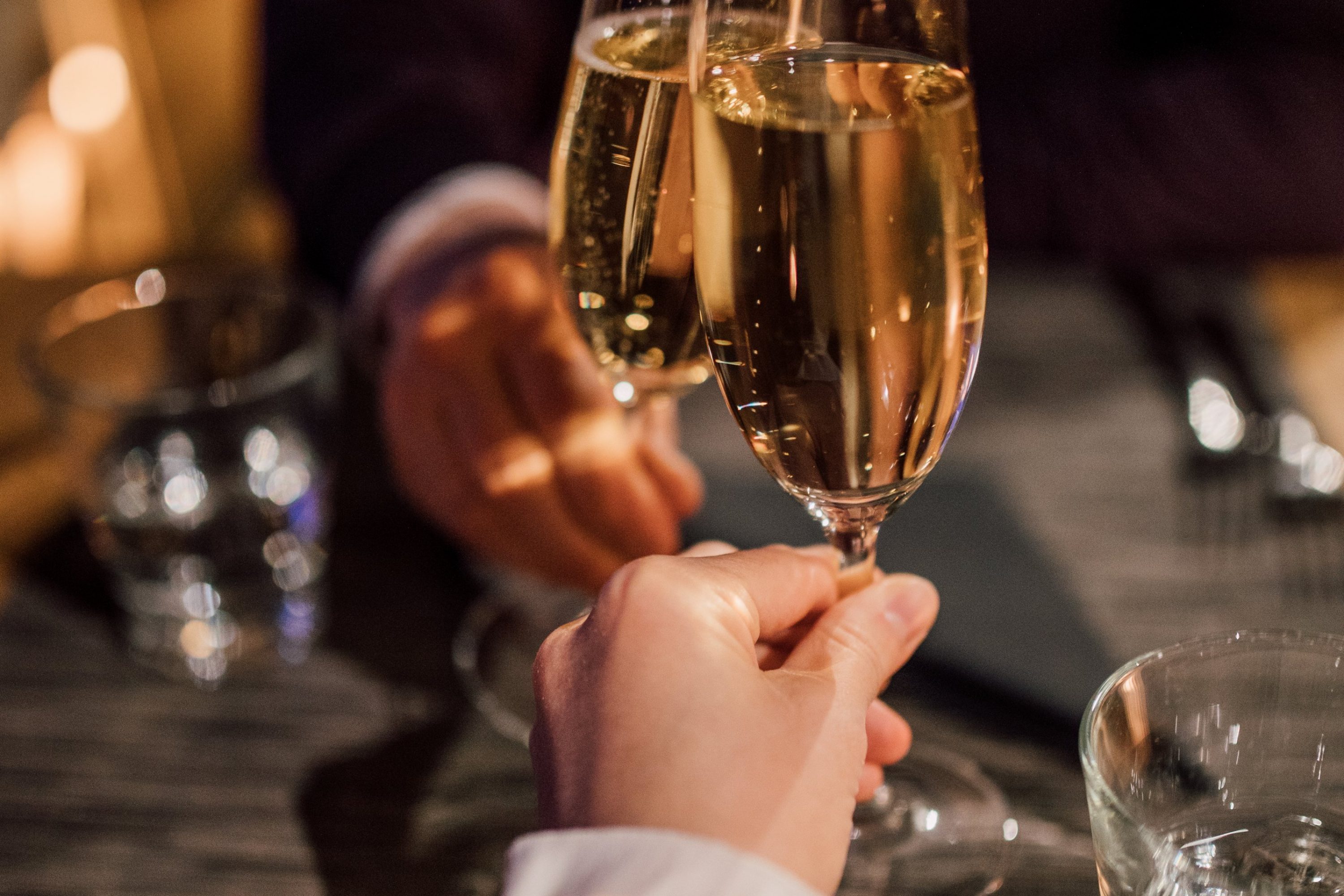 Couple toasting sparkling wine