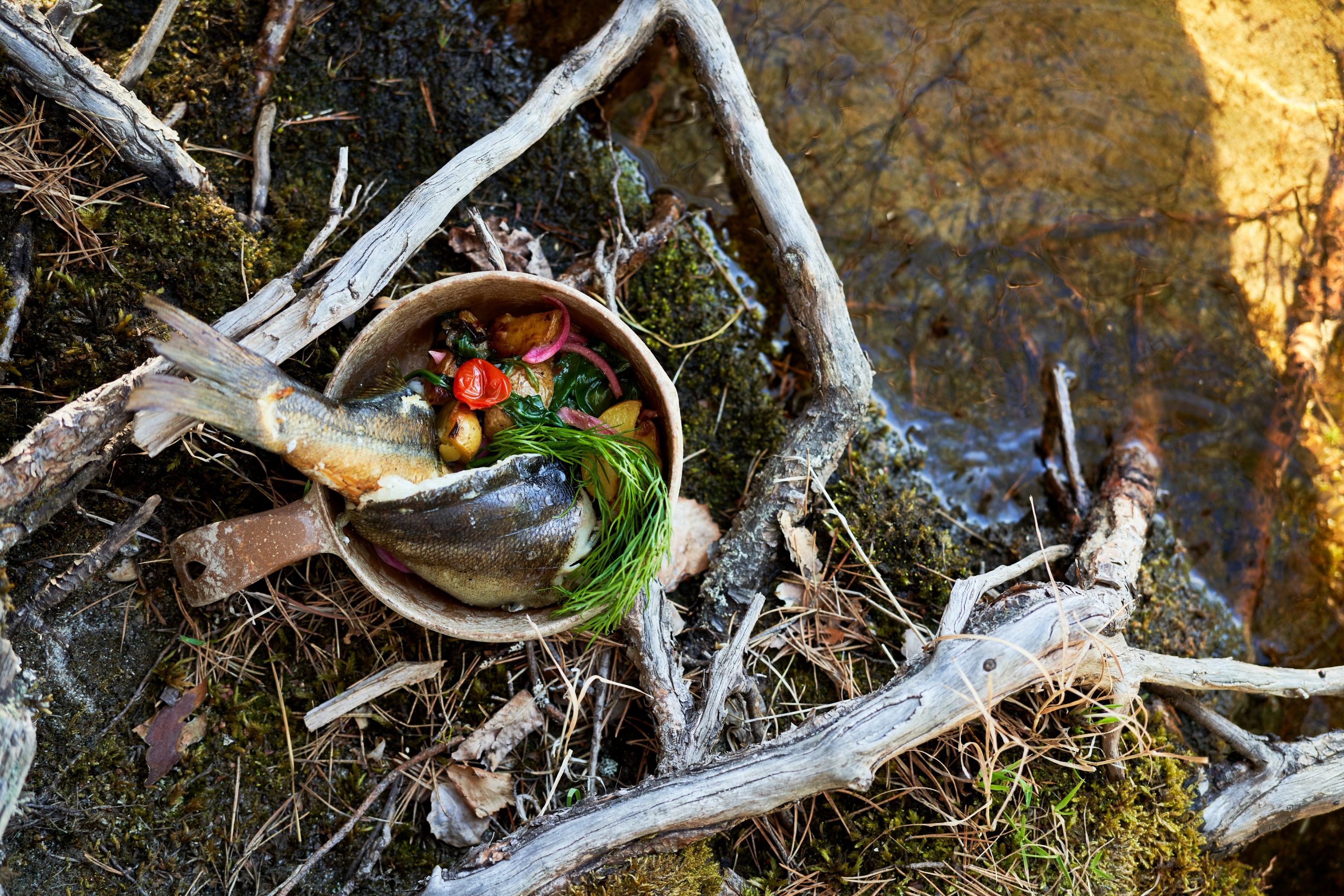 Kalasta valmistettu retkiruoka