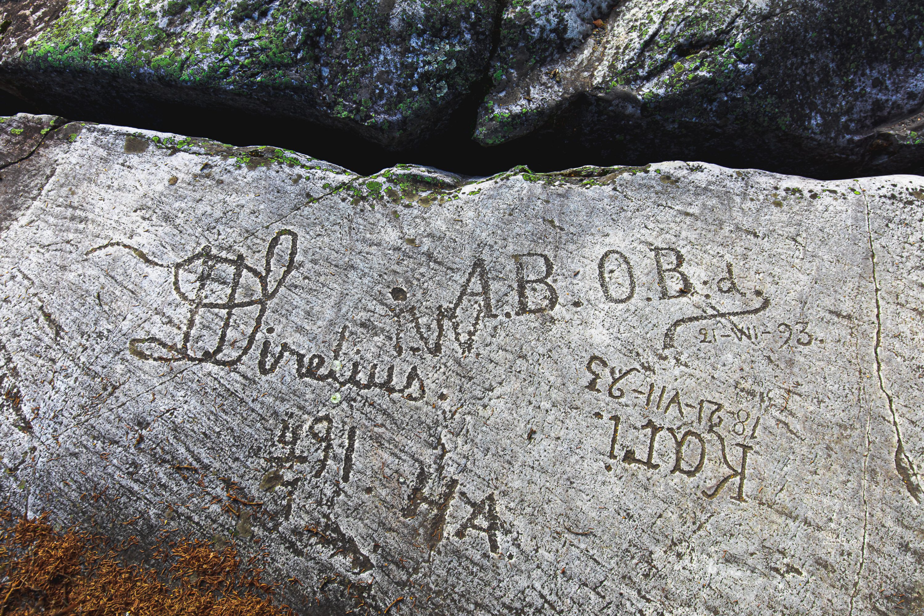 Old writings on the stone