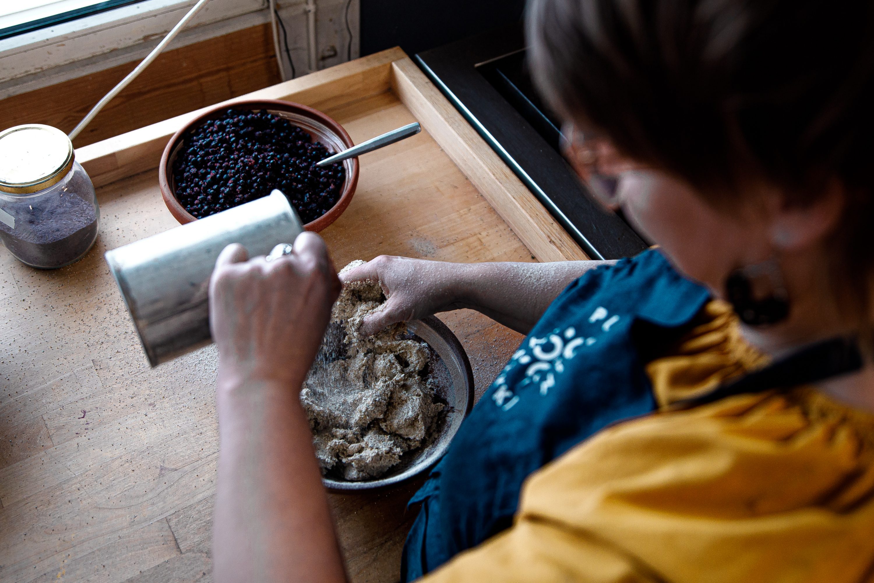 A woman baking