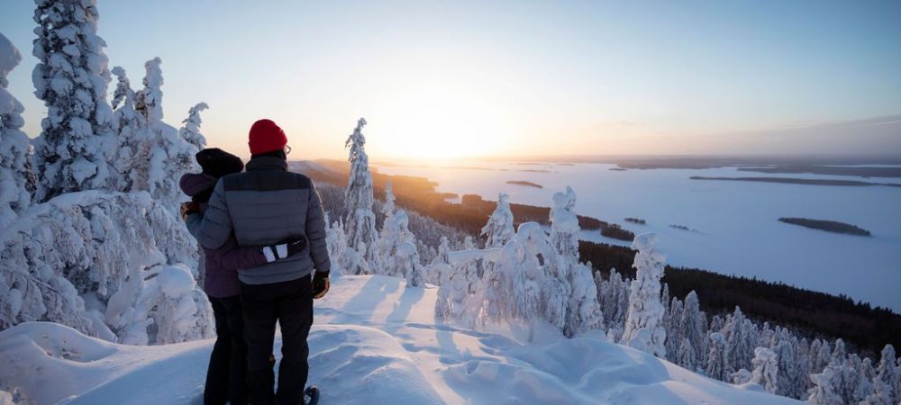 A couple on the top of the Koli Hill