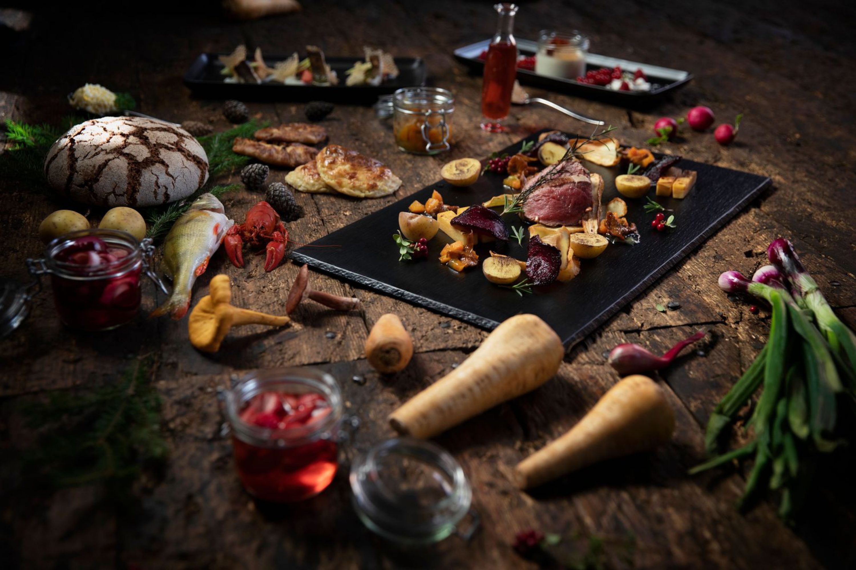 Autumn ingredients set on the table