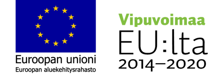 Kaksi logoa Euroopan unioni Euroopan aluekehitysrahasto ja Vipuvoimaa EU:lta 2014-2020